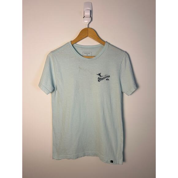 Quiksilver Boy's Graphic Tee - Light Blue, Size Large - Picture 2 of 4